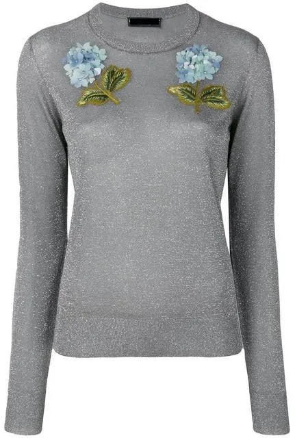 Floral Appliqu̩ Lurex Jumper