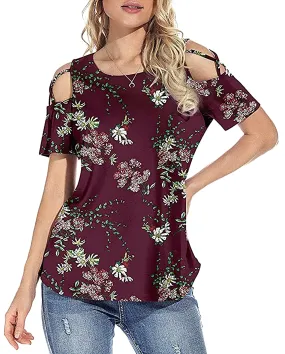 Floral Blouses - Maroon