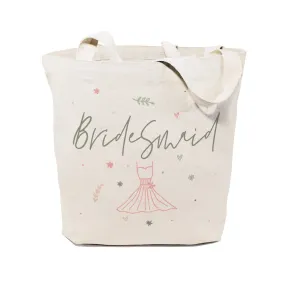 Floral Bridesmaid Wedding Cotton Canvas Tote Bag by The Cotton & Canvas Co.