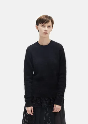 Floral Embroidered Tulle Knit Sweater