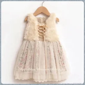 Floral Fur Dress