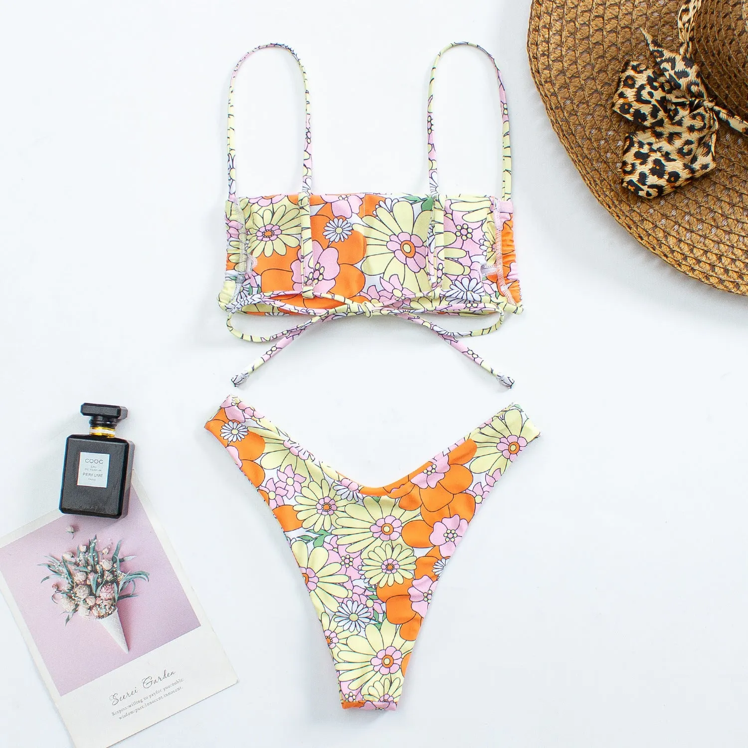Floral Printed Summer Trendy Bikini Ladies Two Piece Sets Swimwear Wholesale Swimsuits Vendors