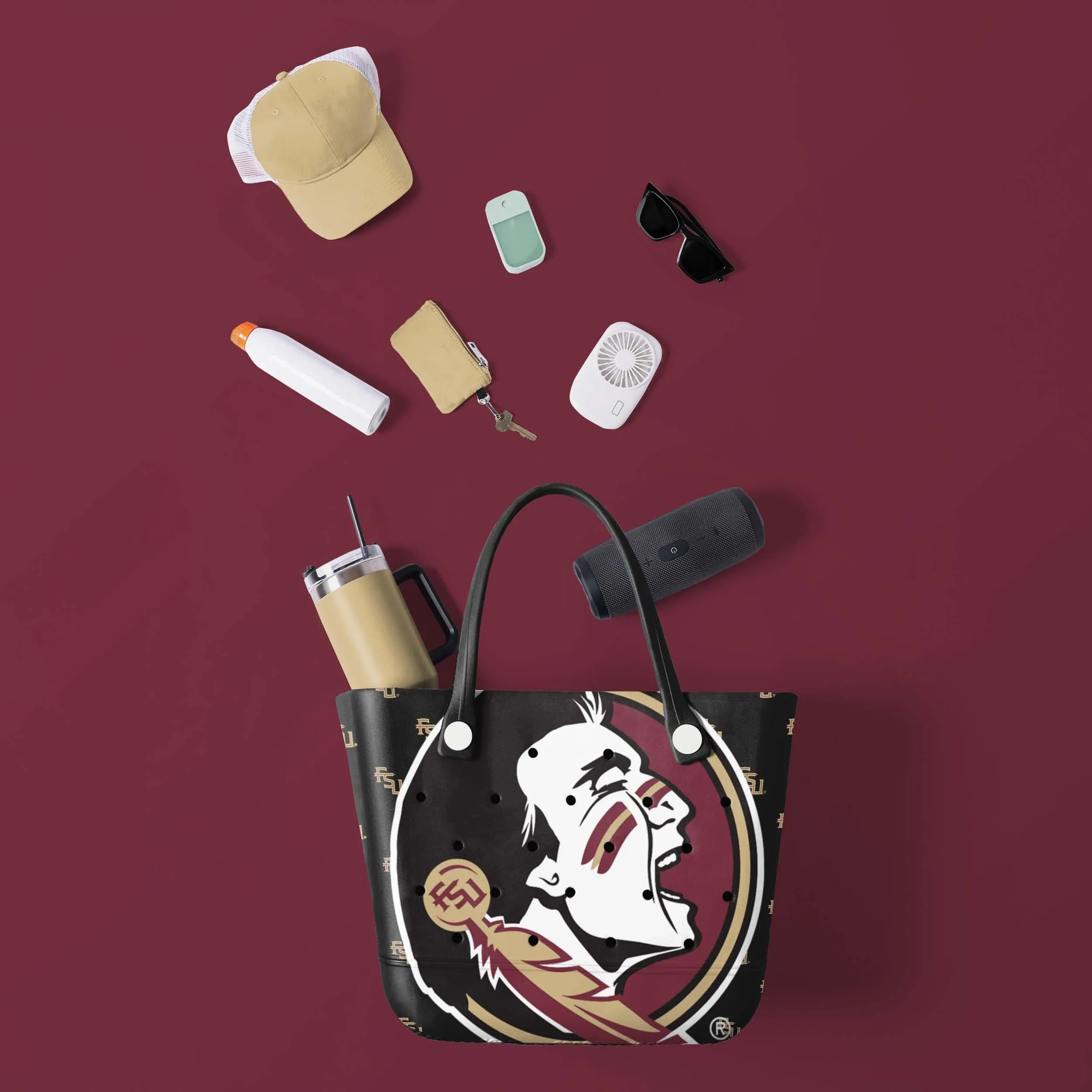 Florida State Seminoles NCAA Big Logo Mini Print Tailgate Tote Bag (PREORDER - SHIPS LATE JANUARY)