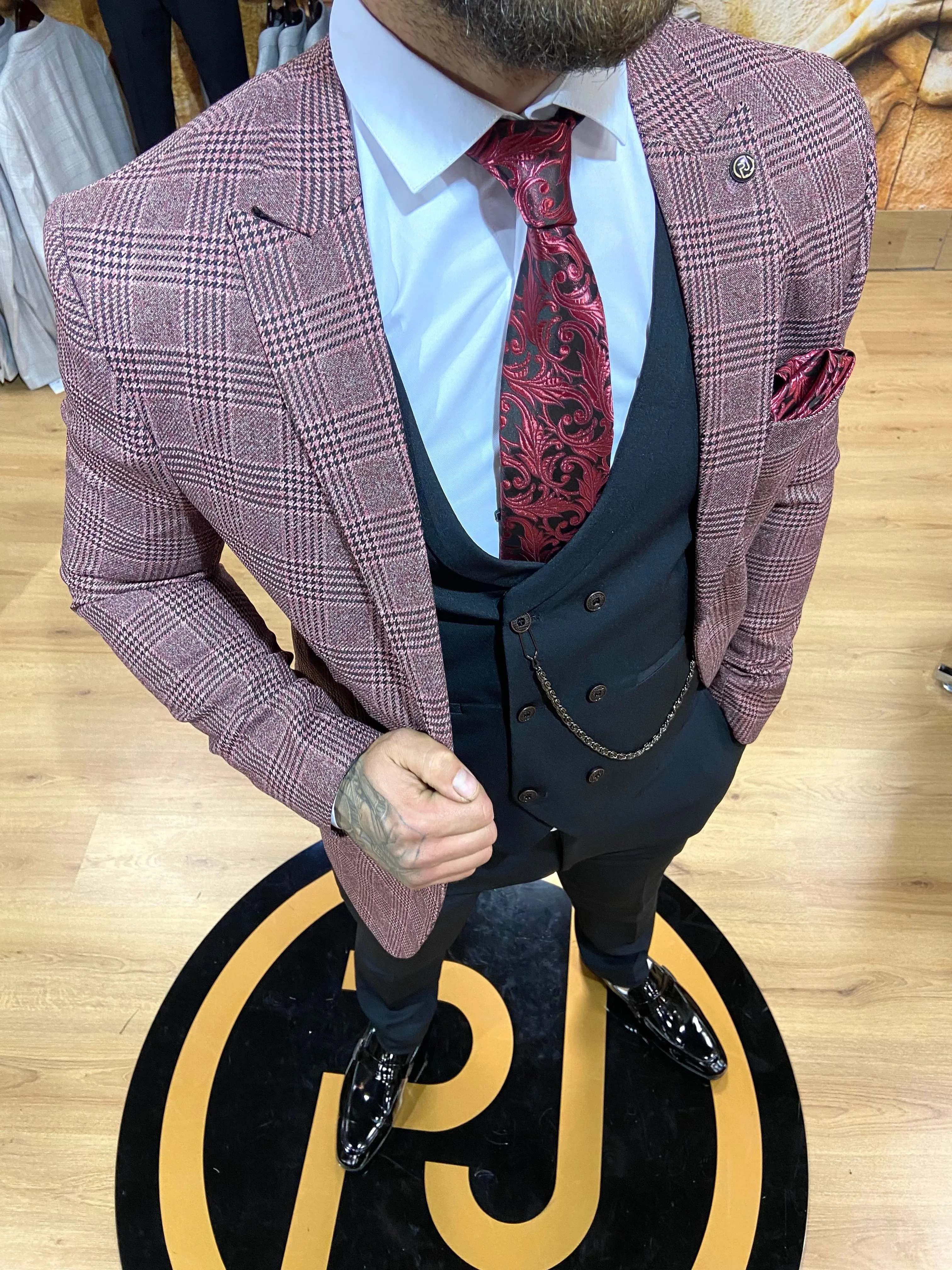 Floris - Burgundy 3 Piece Suit