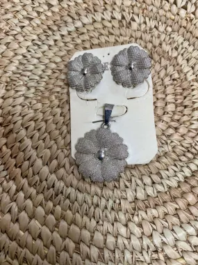 Flower Earrings and Pendant