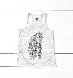Flower Goddess flowy racerback tank tops