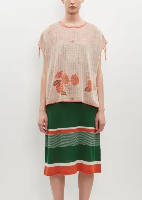 Flower Motif Knitted Pullover