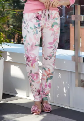 Flower Print Drawstring Pants