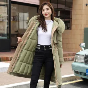 Fluffy Hooded Plain Puffer Coat
