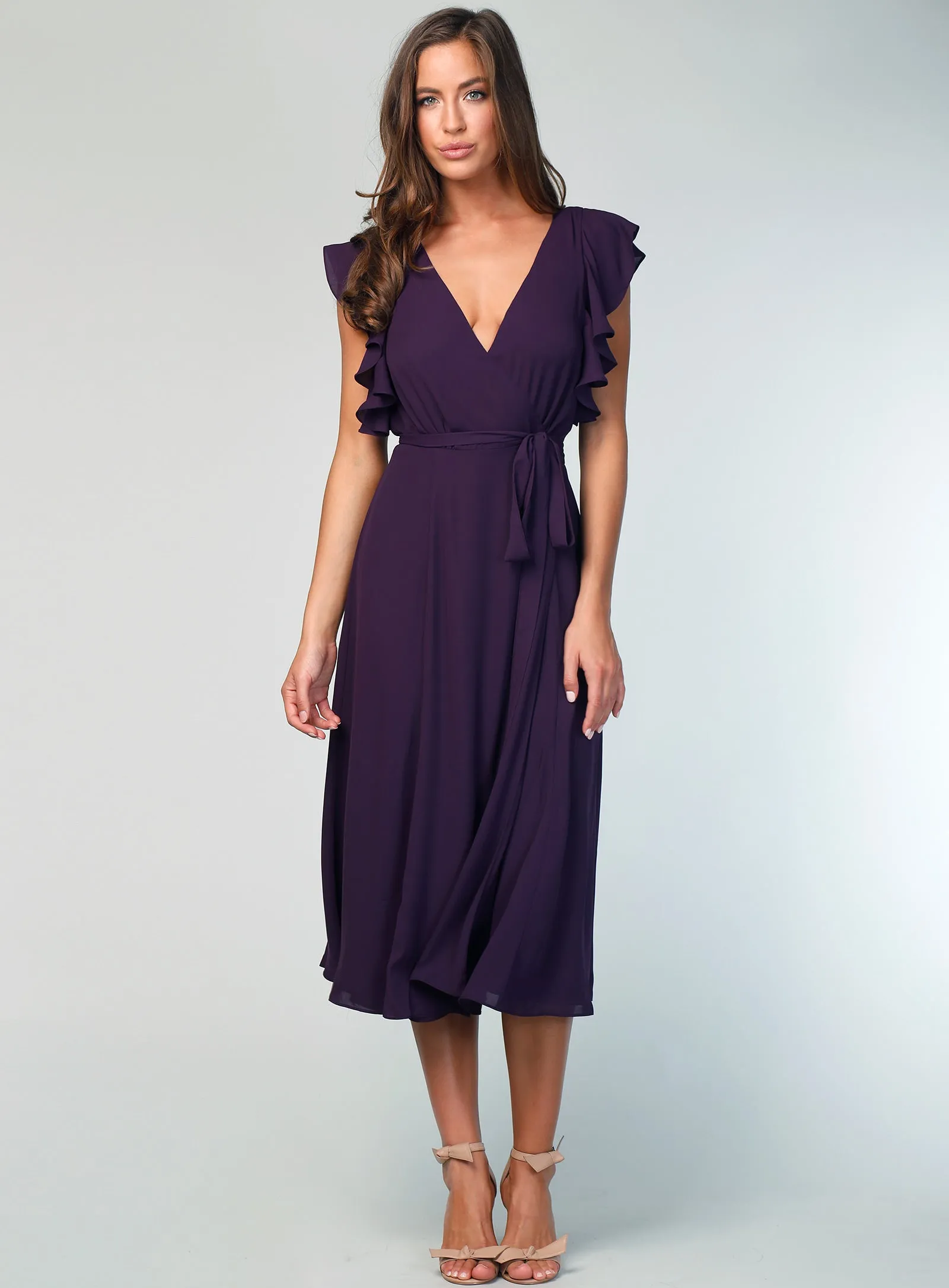 Flutter Sleeve Midi Skirt