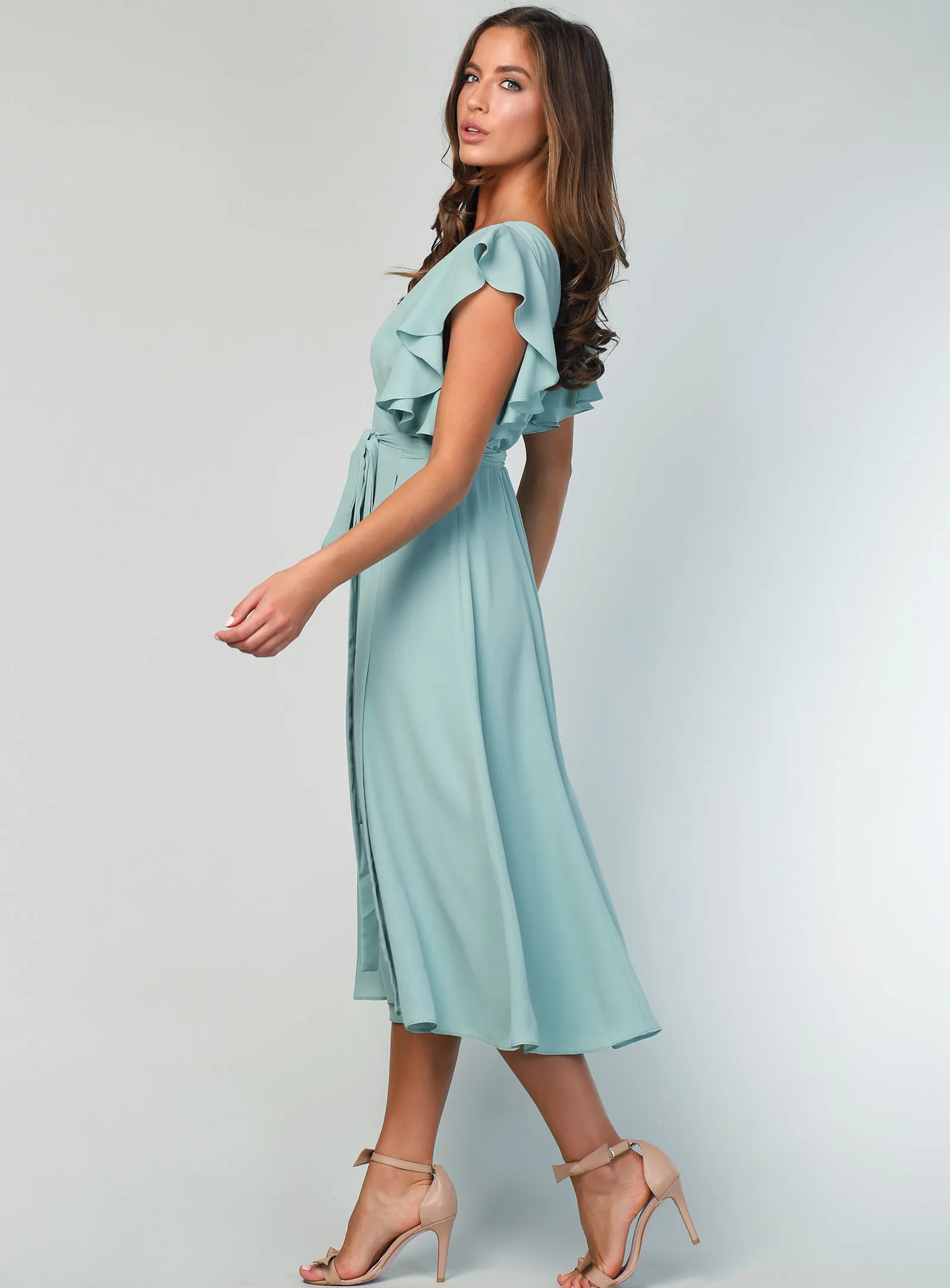 Flutter Sleeve Midi Skirt