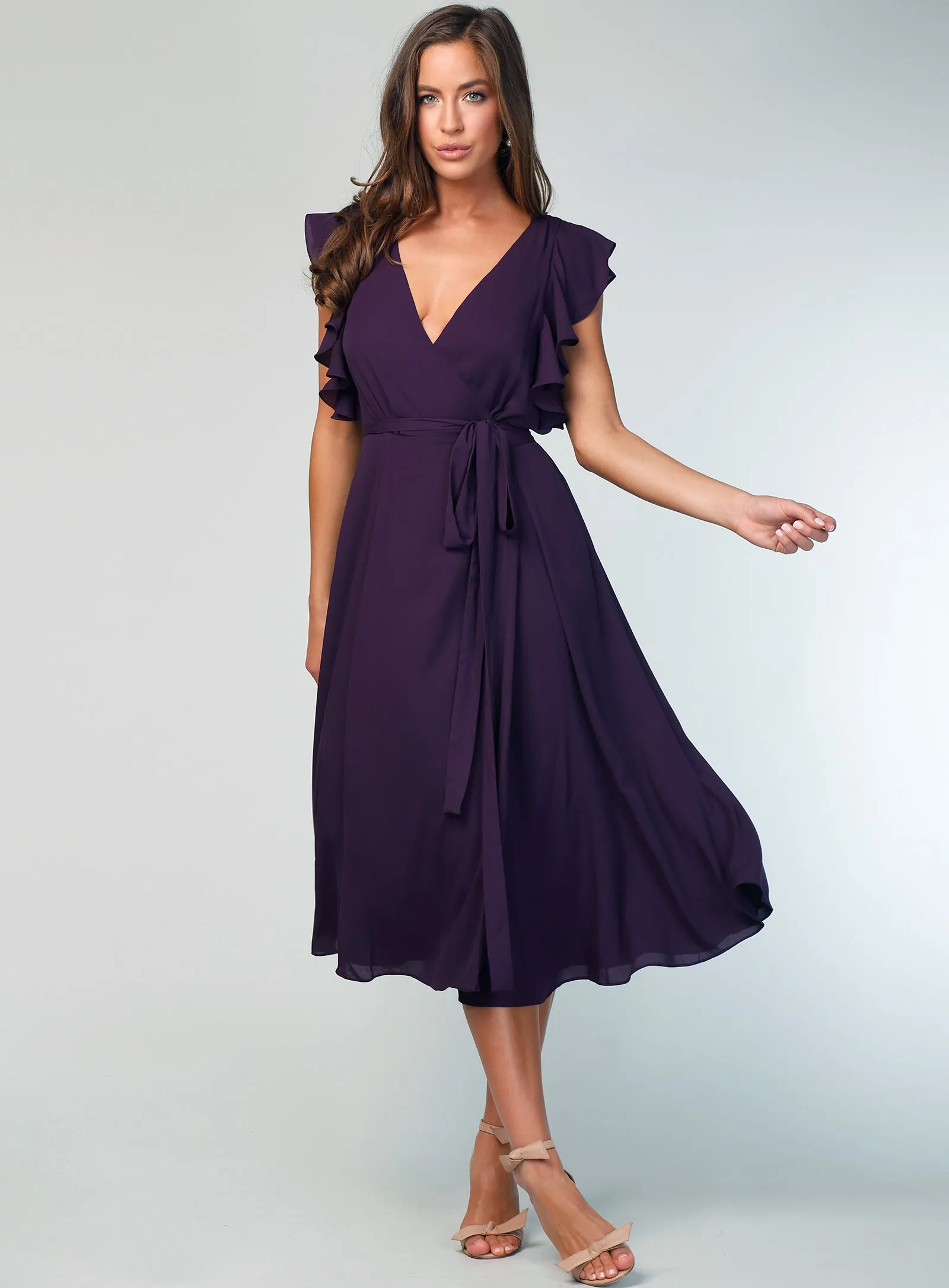 Flutter Sleeve Midi Skirt
