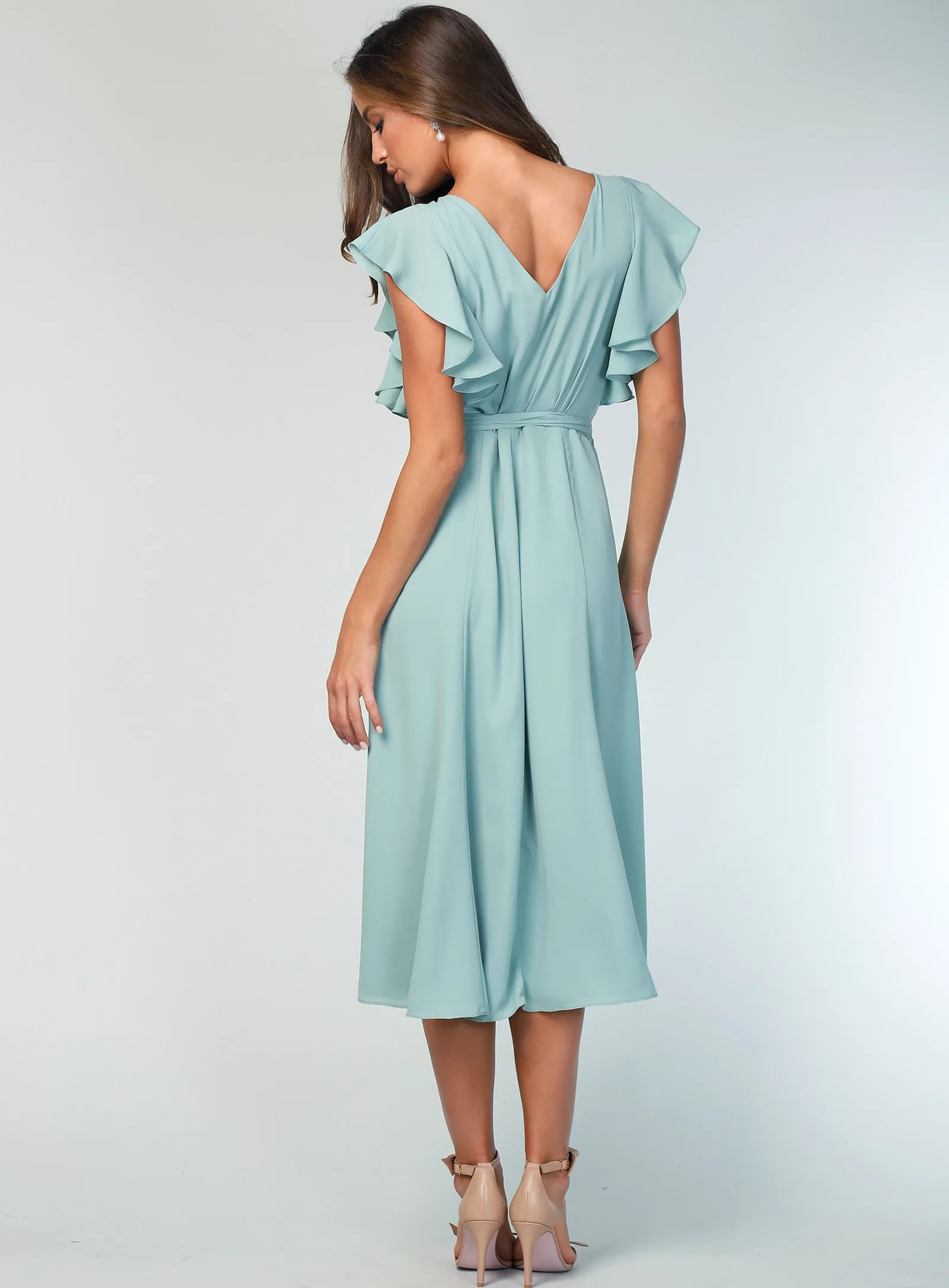 Flutter Sleeve Midi Skirt