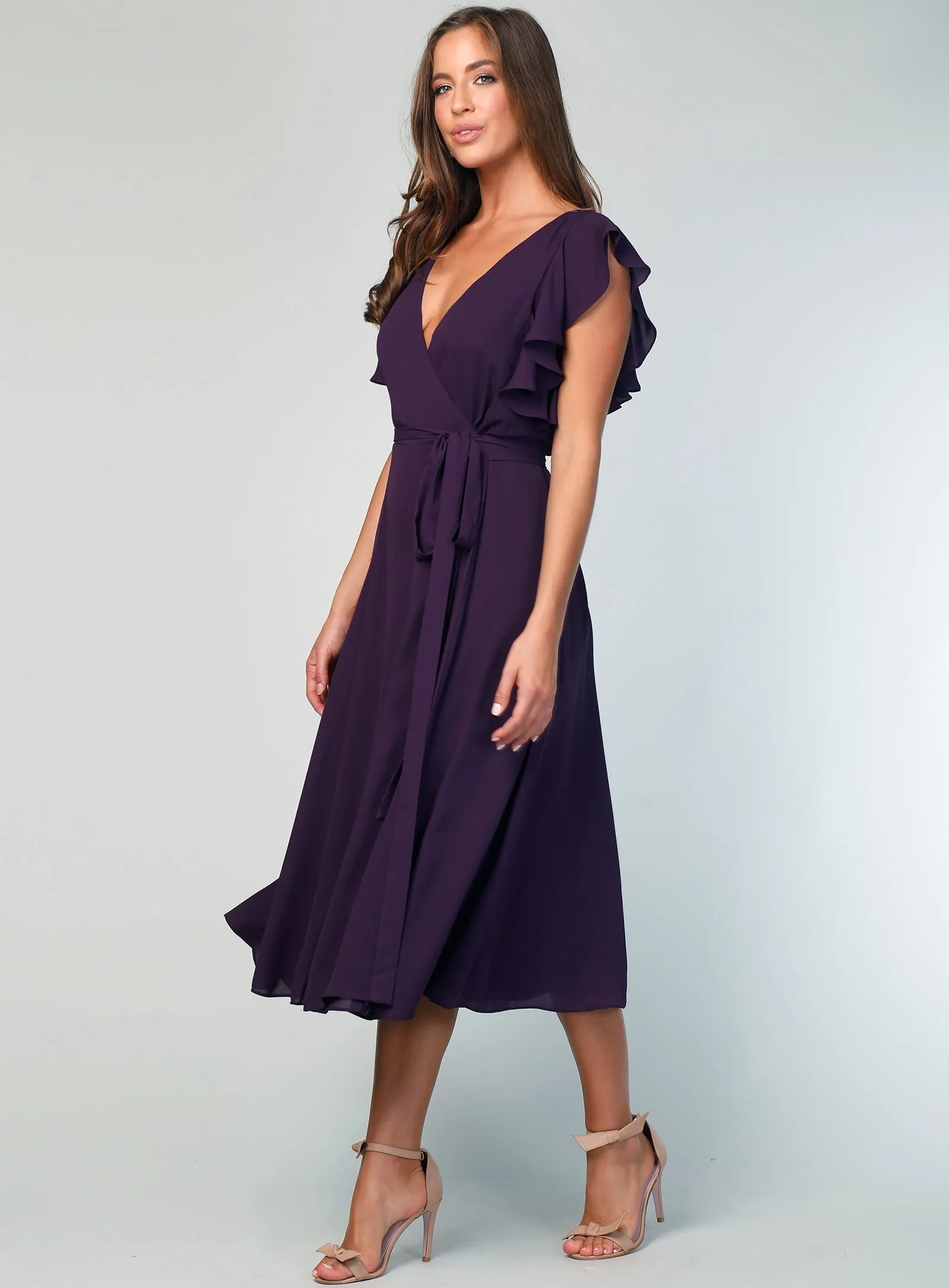 Flutter Sleeve Midi Skirt