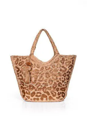 Foil Print Leopard Print Tote