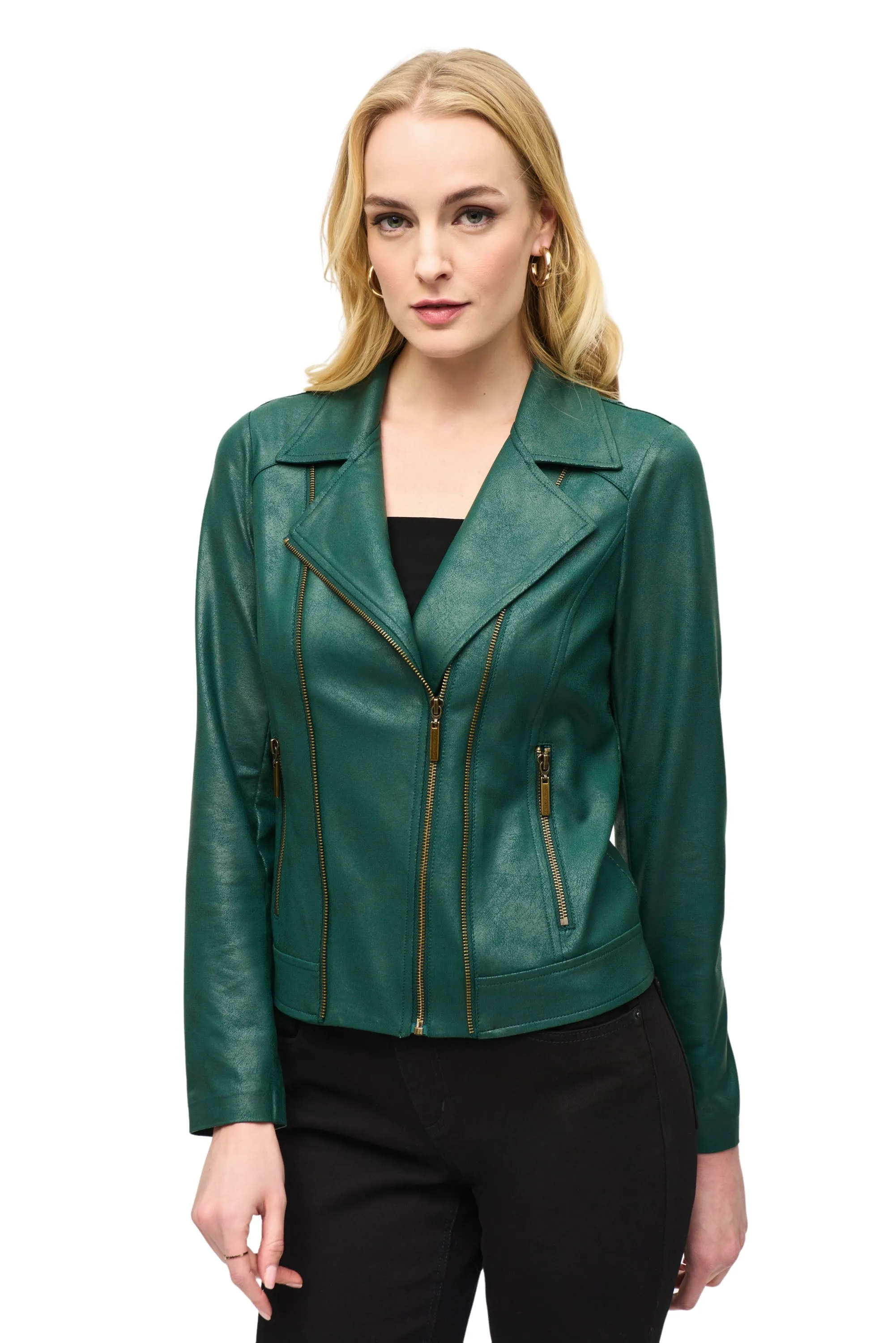 Foiled Knit Moto Jacket
