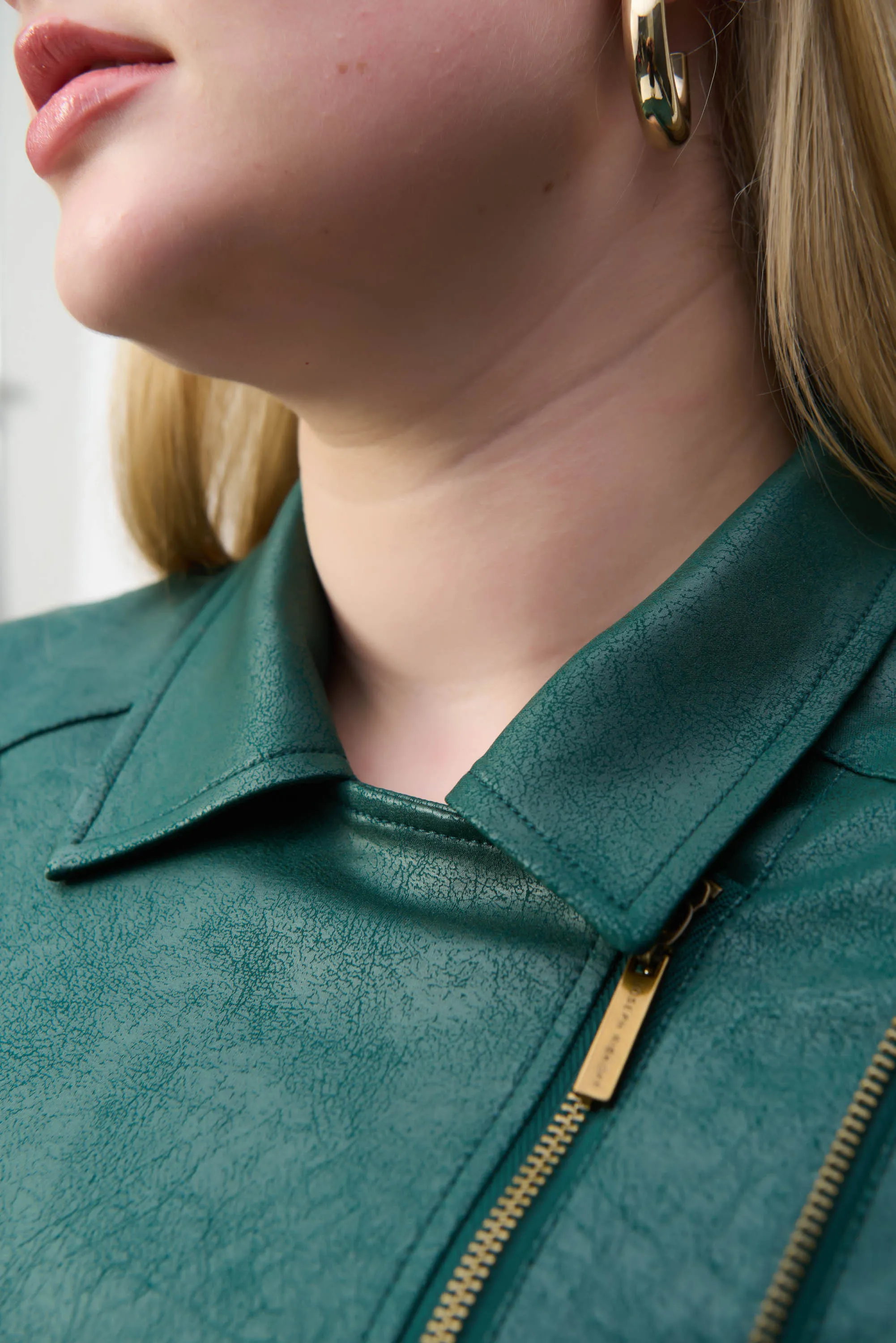 Foiled Knit Moto Jacket