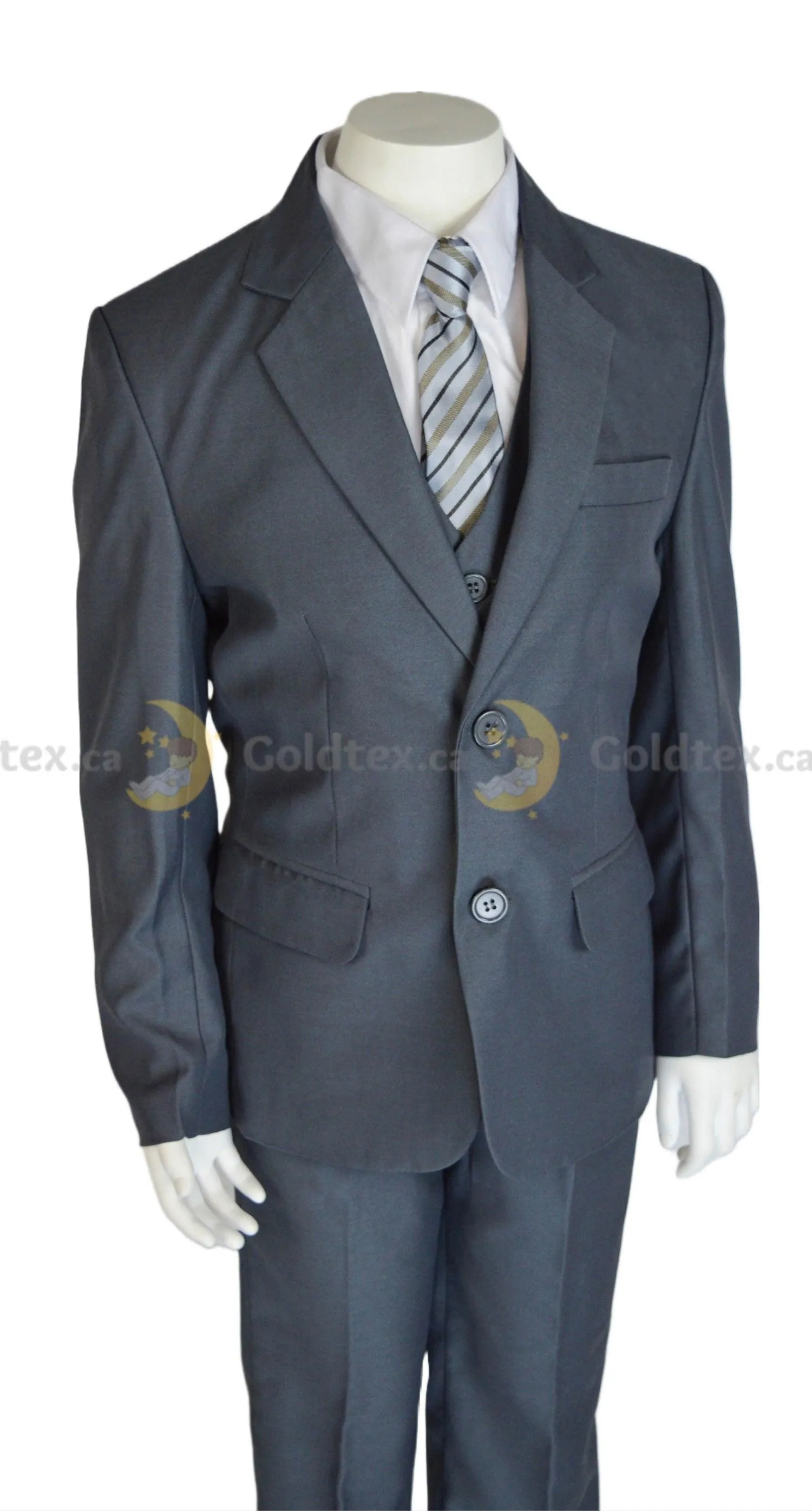 Formal Kids Wear 5-piece suit set - New Grey - Style 8158
