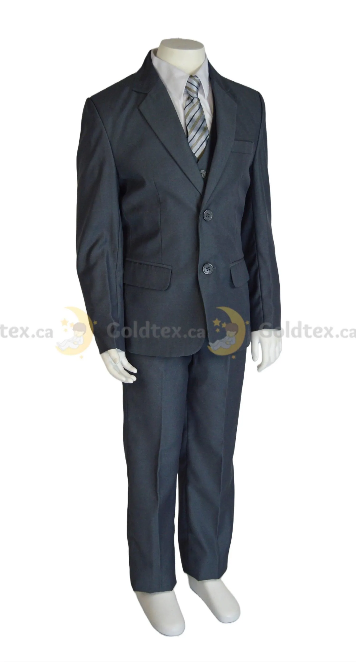 Formal Kids Wear 5-piece suit set - New Grey - Style 8158