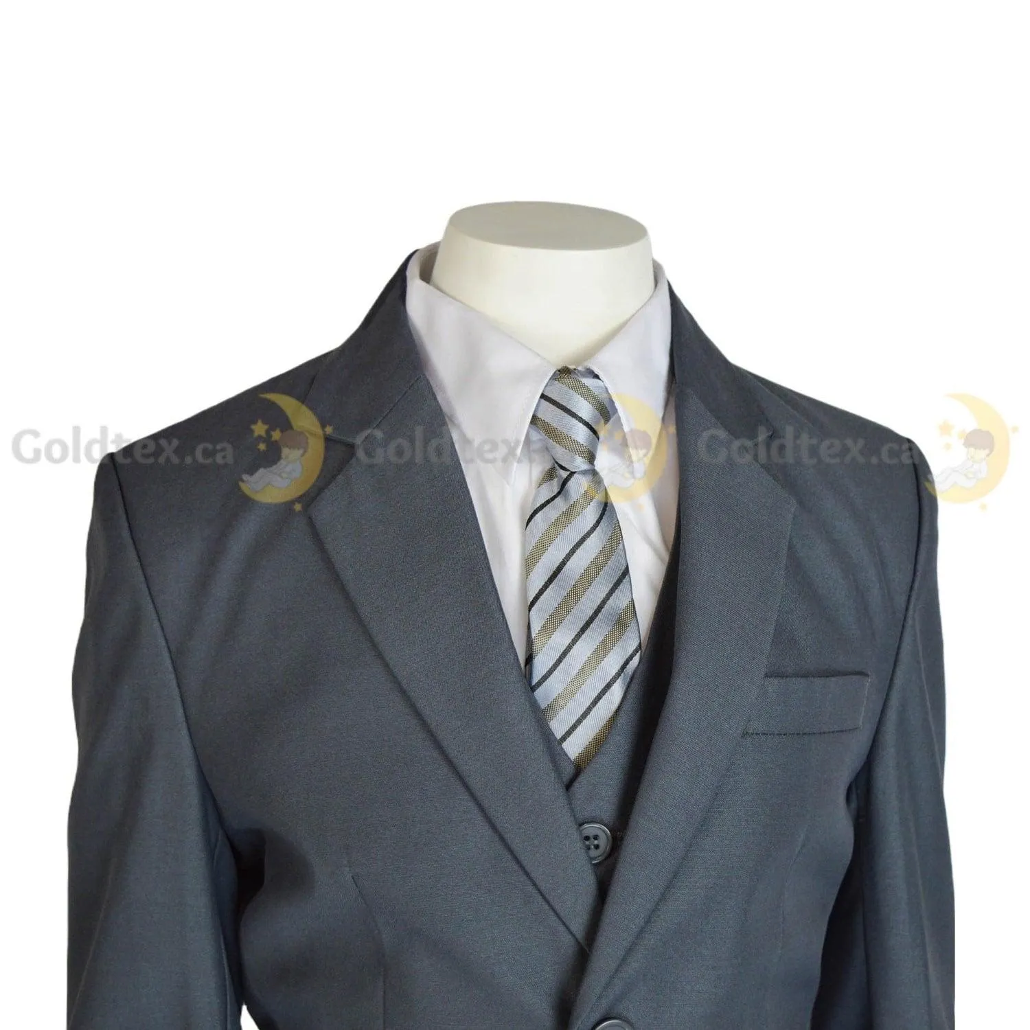 Formal Kids Wear 5-piece suit set - New Grey - Style 8158