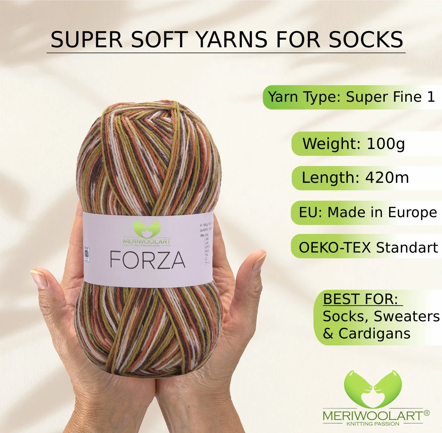 FORZA 2511 WOOL SOCK YARN 100g 420