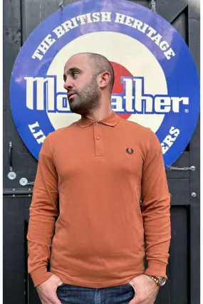 Fred Perry - M6006 Marmalade / Black Plain - LS Shirt