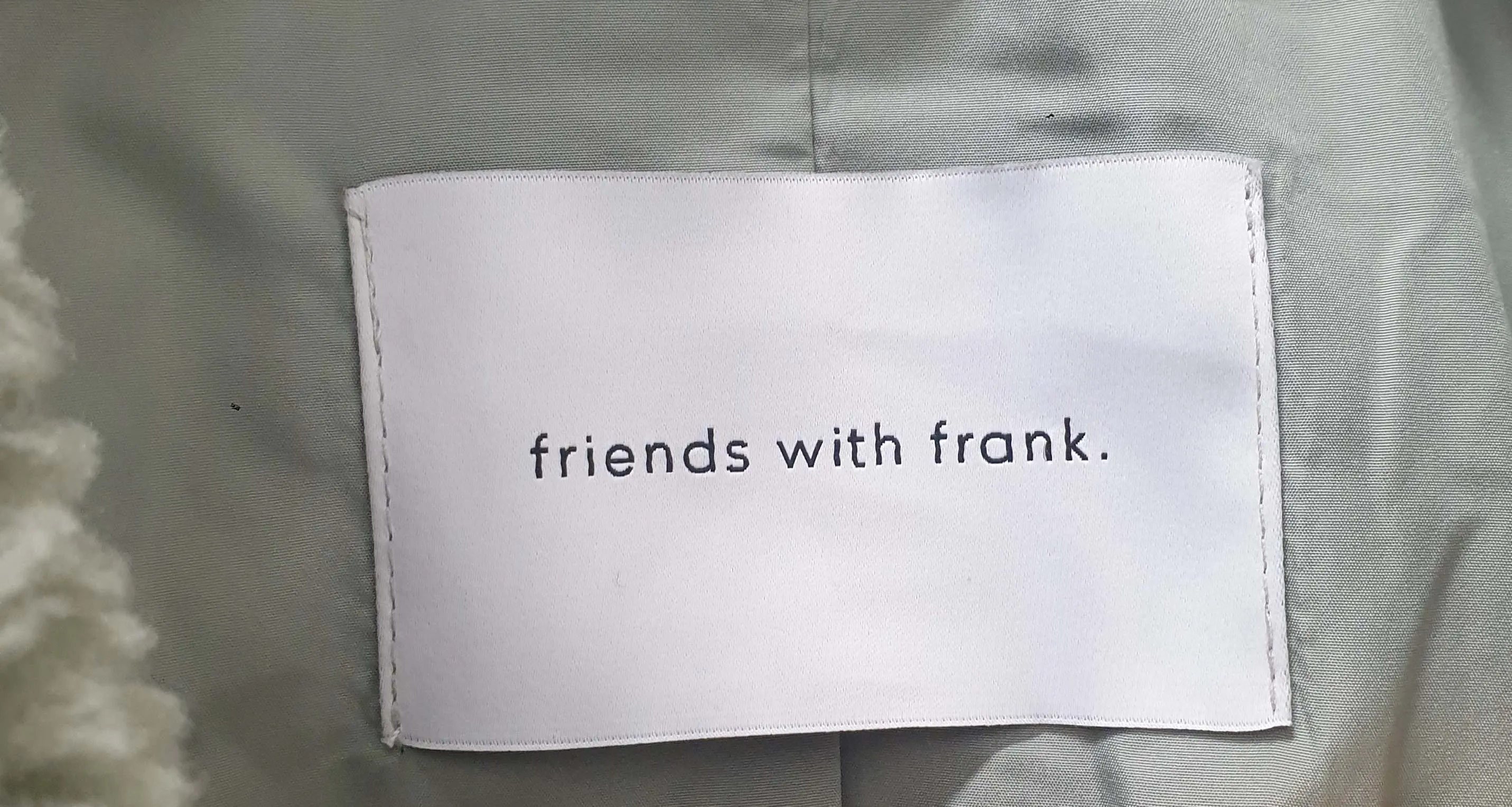 Friends with Frank green faux shearling coat size L, best fits 12-14