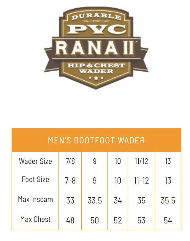 Frogg Toggs Mens Brown Rana II PVC Felt Bootfoot Chest Waders