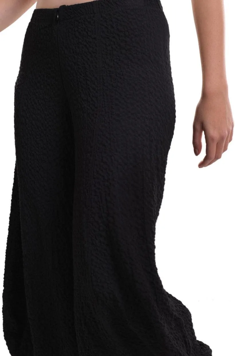 Front-Zip Punto Pants, Black