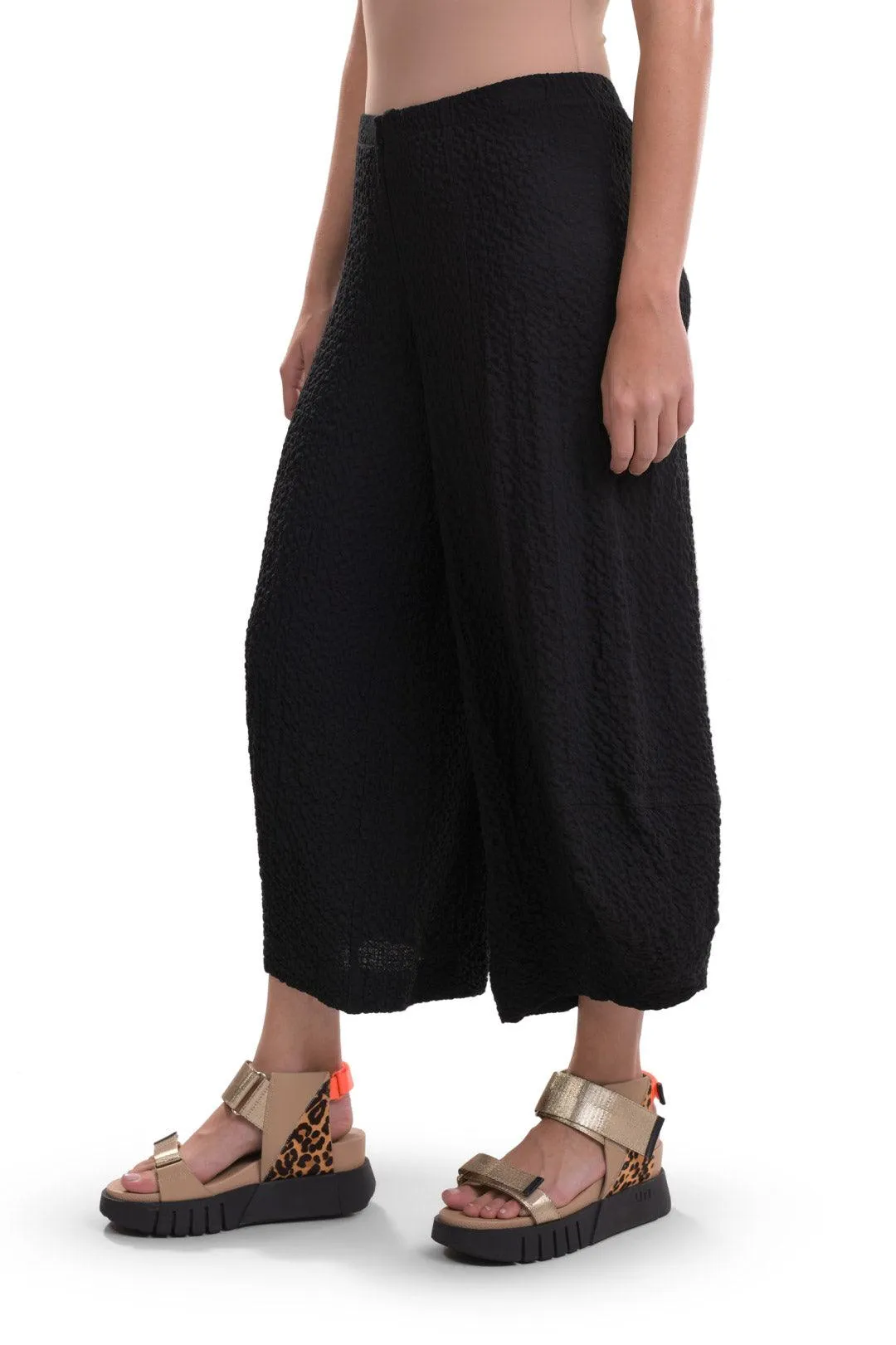 Front-Zip Punto Pants, Black