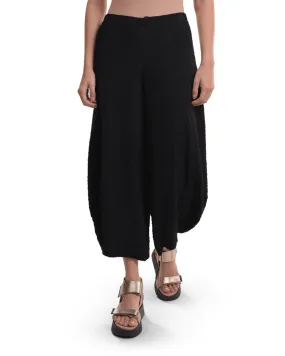 Front-Zip Punto Pants, Black