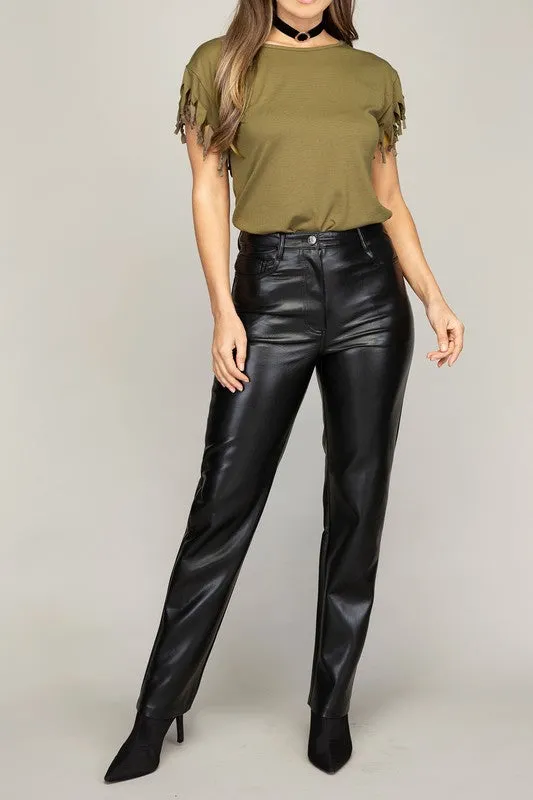 FS Clearance Fringe trim tee shirt