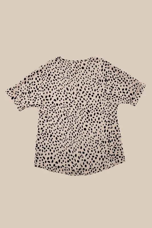 FS Clearance Leopard V neck blouse