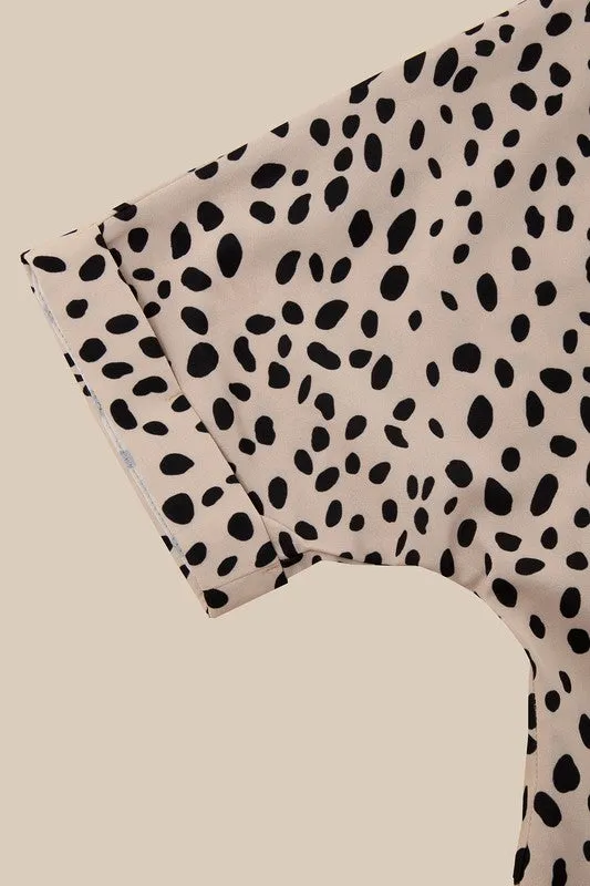 FS Clearance Leopard V neck blouse