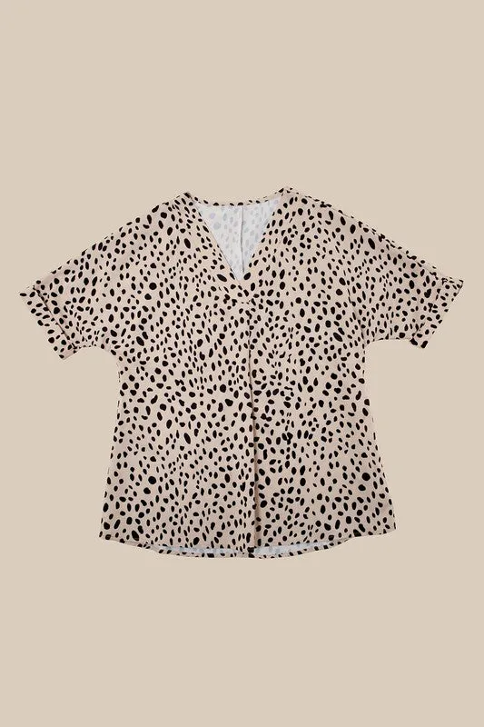 FS Clearance Leopard V neck blouse