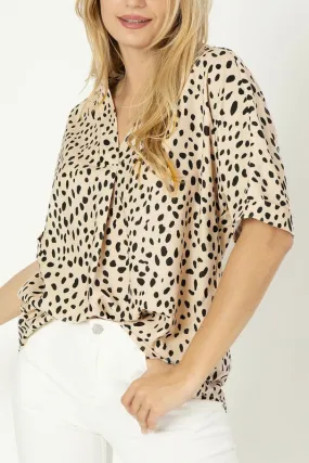 FS Clearance Leopard V neck blouse