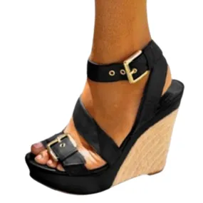 Funki Buys | Shoes | Women's Summer Peep Toe Wedge Sandal