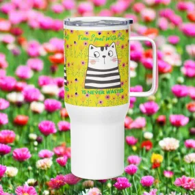 Funny cat, Travel mug with a handle