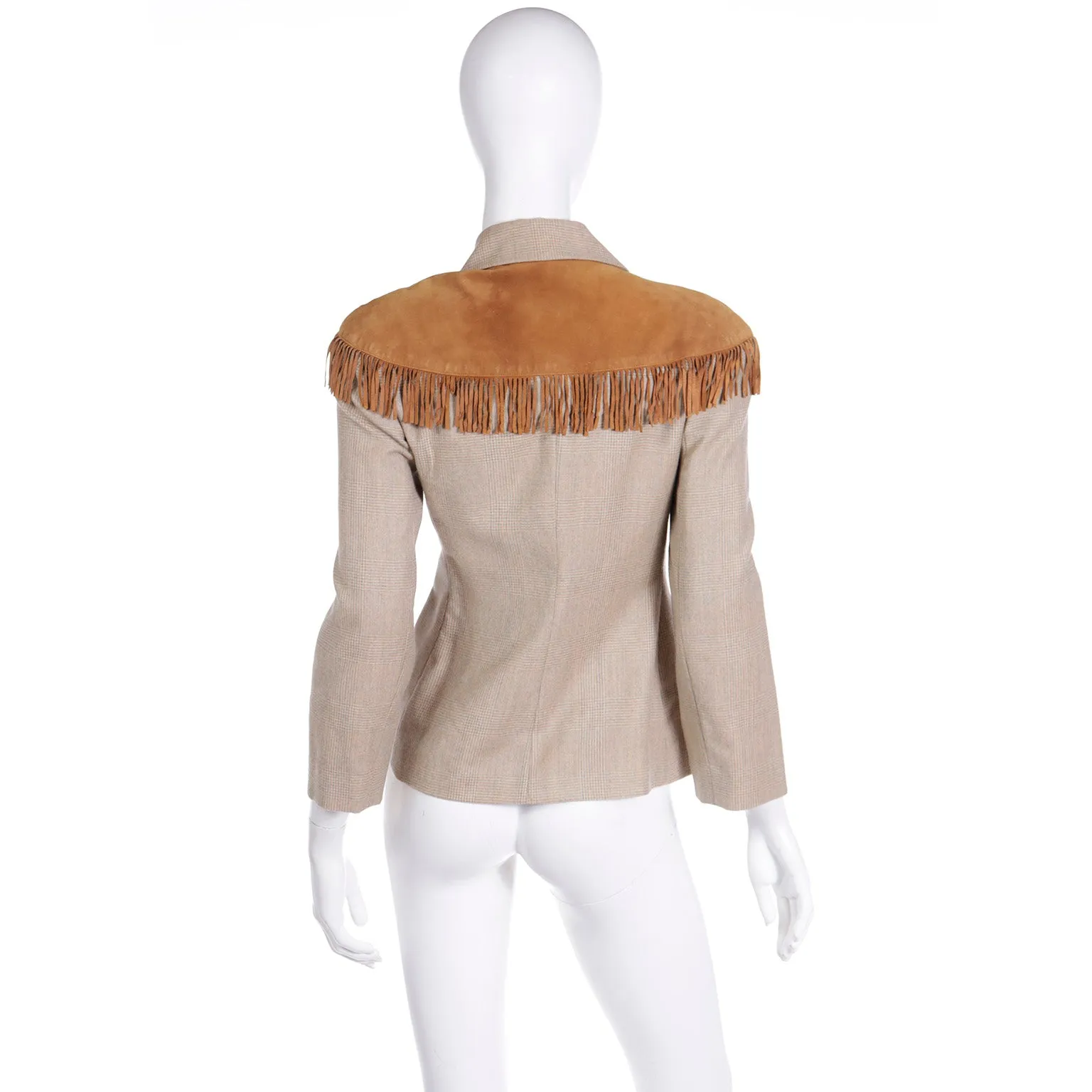 F/W 1991 Isaac Mizrahi Cashmere Western Blazer w Fringe