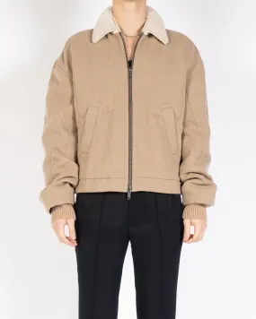 FW20 Beige Wool Aviator with Shearling Collar Sample
