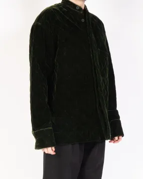 FW20 Green Velvet Quilted Overshirt