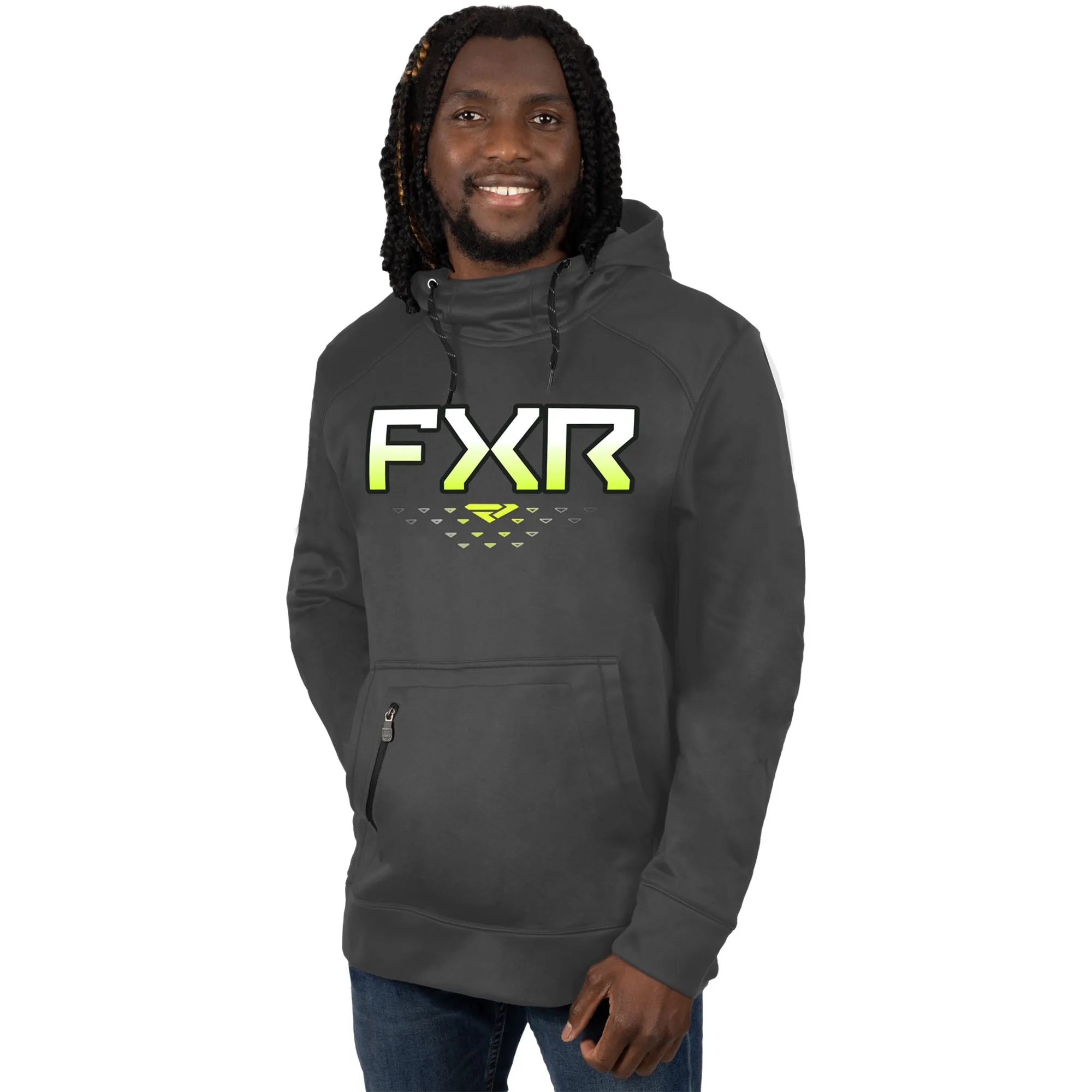 FXR Helium Tech Pullover Hoodie Charcoal/HiVis Grey