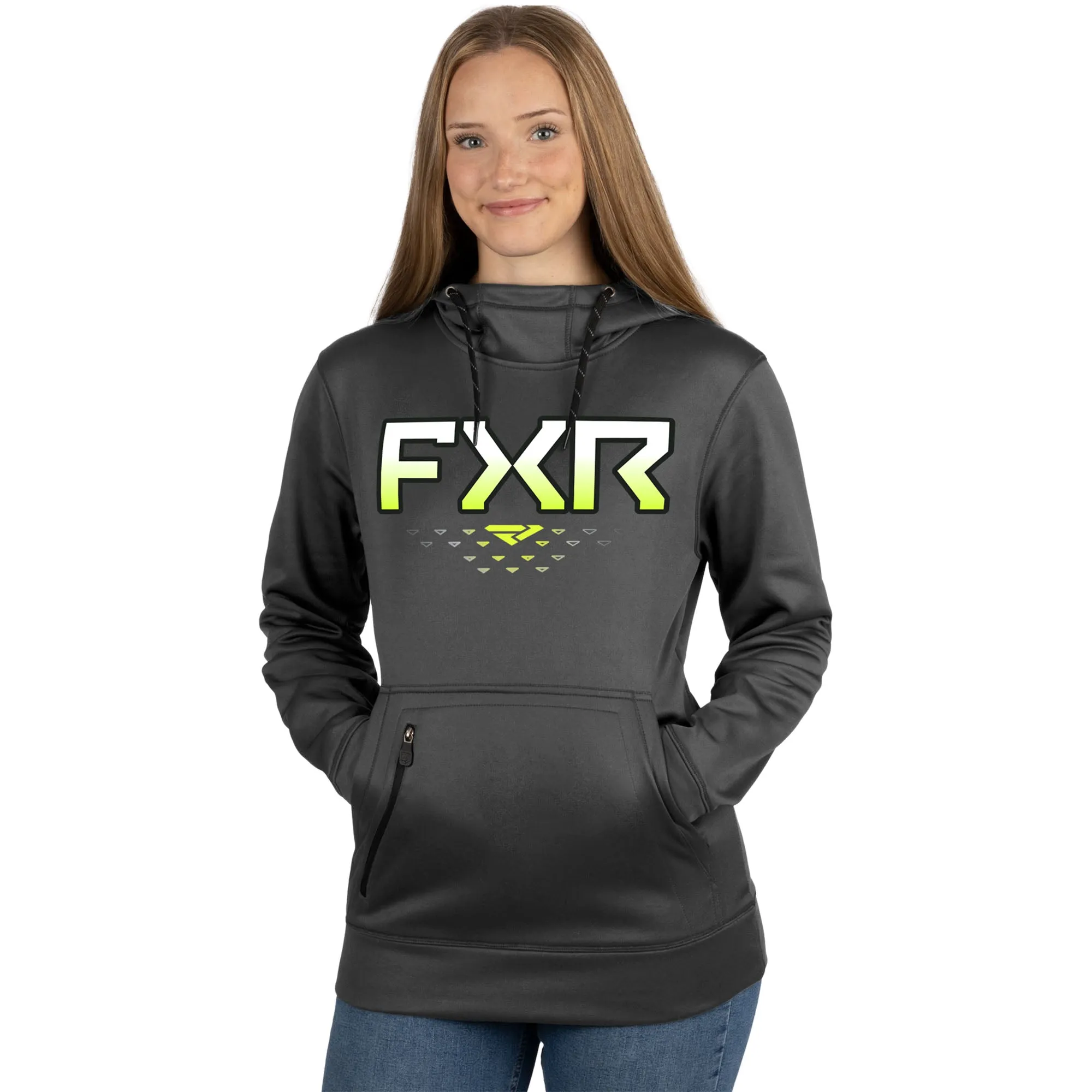 FXR Helium Tech Pullover Hoodie Charcoal/HiVis Grey