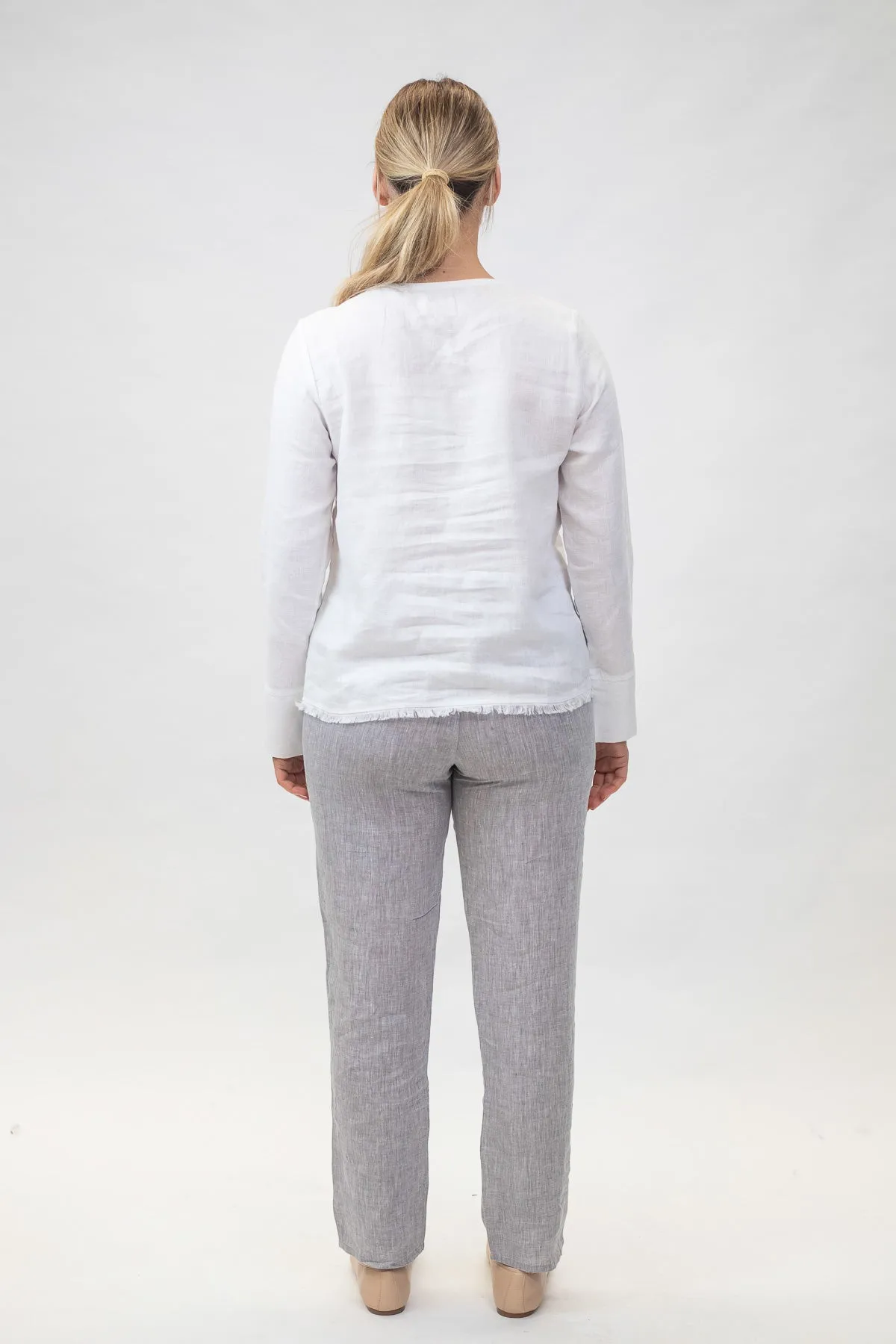 GA90 Classic Linen Pants in Smoke