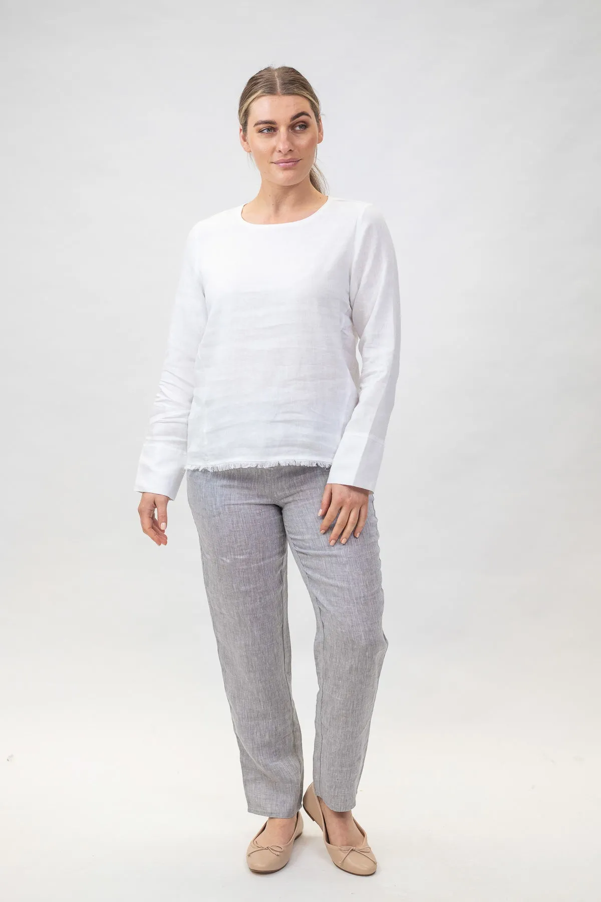 GA90 Classic Linen Pants in Smoke