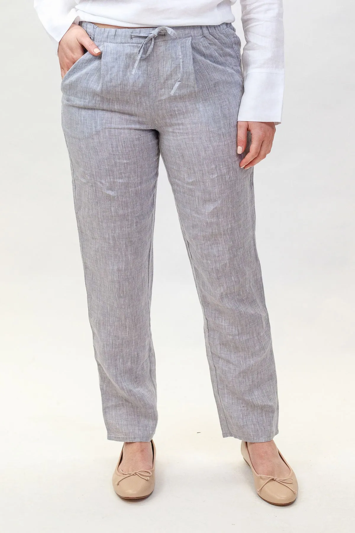 GA90 Classic Linen Pants in Smoke