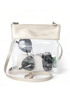 Game Day Clear Crossbody Bag - Gold