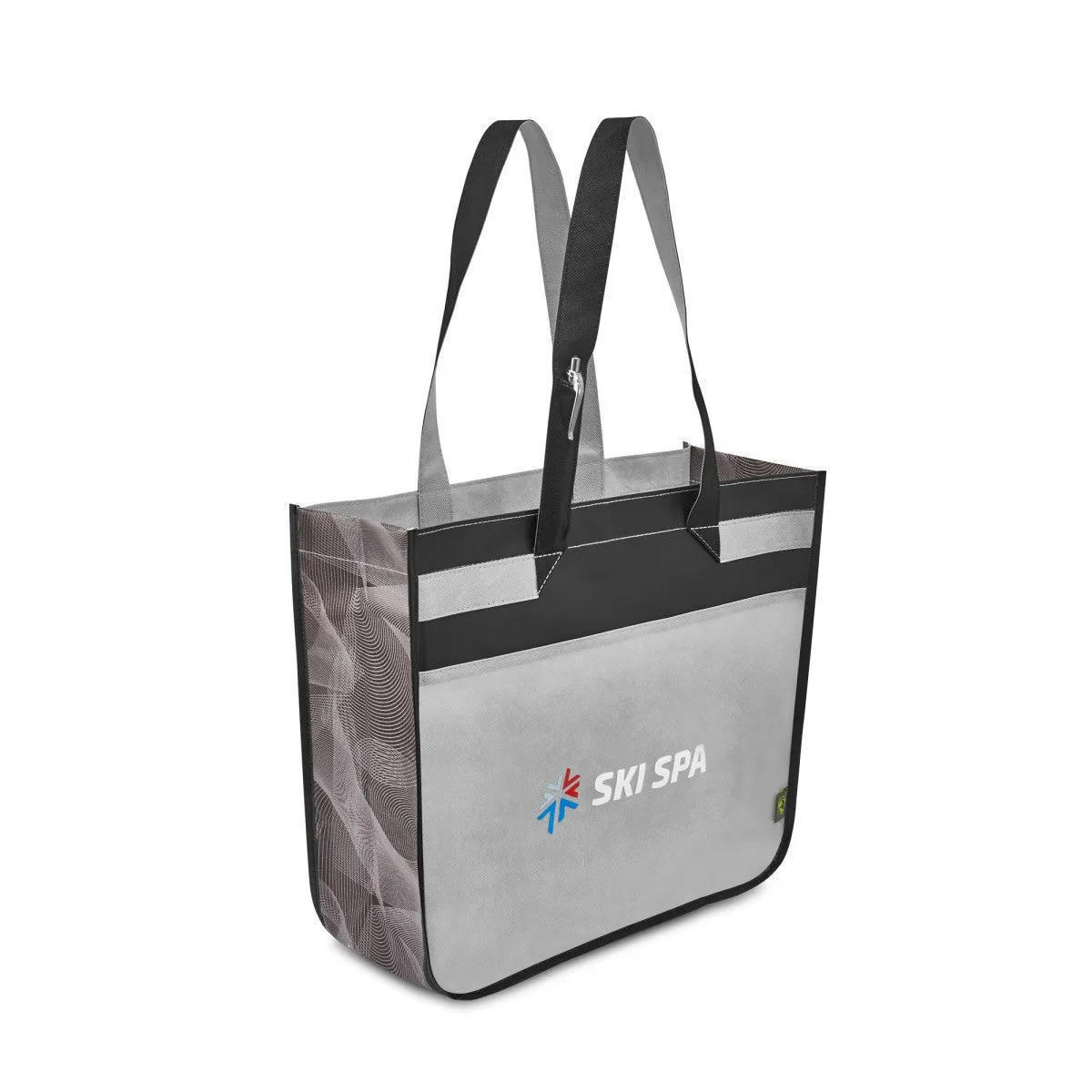 Gemline Black Sedona Laminated Shopper