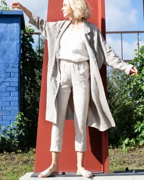 GENOVA tapered linen pants