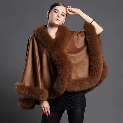 Genuine Cashmere Fox Fur Ponchos